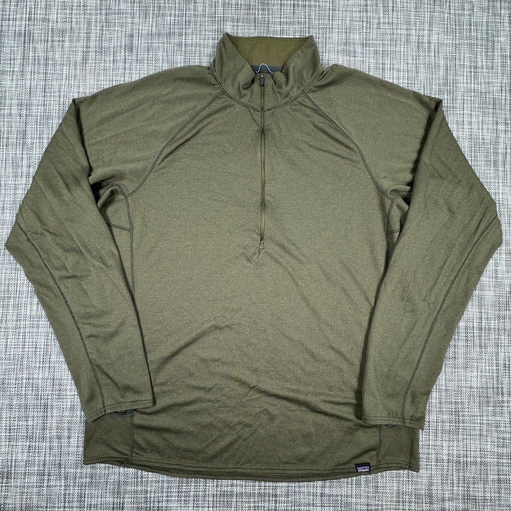 Patagonia Men's Capilene Midweight Polartec 1/4 Zip Baselayer Olive XXL Outdoor
